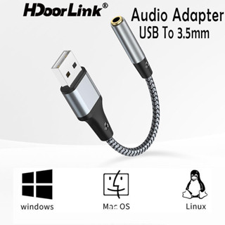 Hdoorlink USB 轉 3.5 毫米插孔音頻適配器,適用於臺式電腦和筆記本外接音效卡麥克風音頻適配器