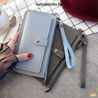 NAILSDECOR搭扣長錢包時尚女士女士多卡位手拿包拉鍊錢包