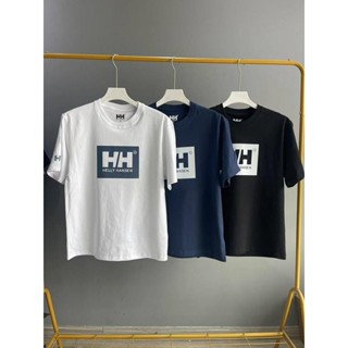 現貨 H-H 100% 優質棉短袖男士經典字母印花上衣寬鬆運動 T 恤 0313