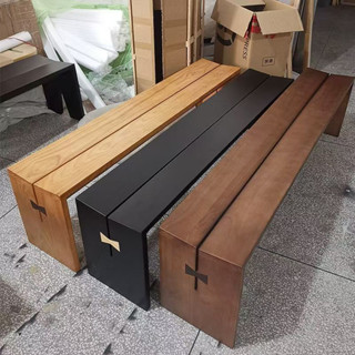 長條椅 長凳 換鞋凳 實木長凳長條凳簡約民宿家用餐桌長凳子餐椅復古休息區原木長板凳