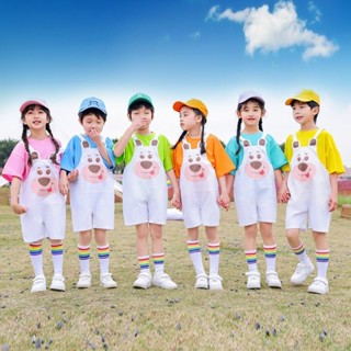 10/六一兒童啦啦隊表演服幼兒園畢業照服裝彩色T侐小學生運動會班服-ee14 PNBZ