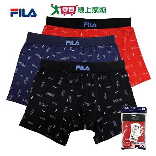 FILA 莫代爾經典Logo平口褲 M-2L 透氣乾爽 立體剪裁 高彈力 男內褲 四角褲 平口褲 內褲【愛買】