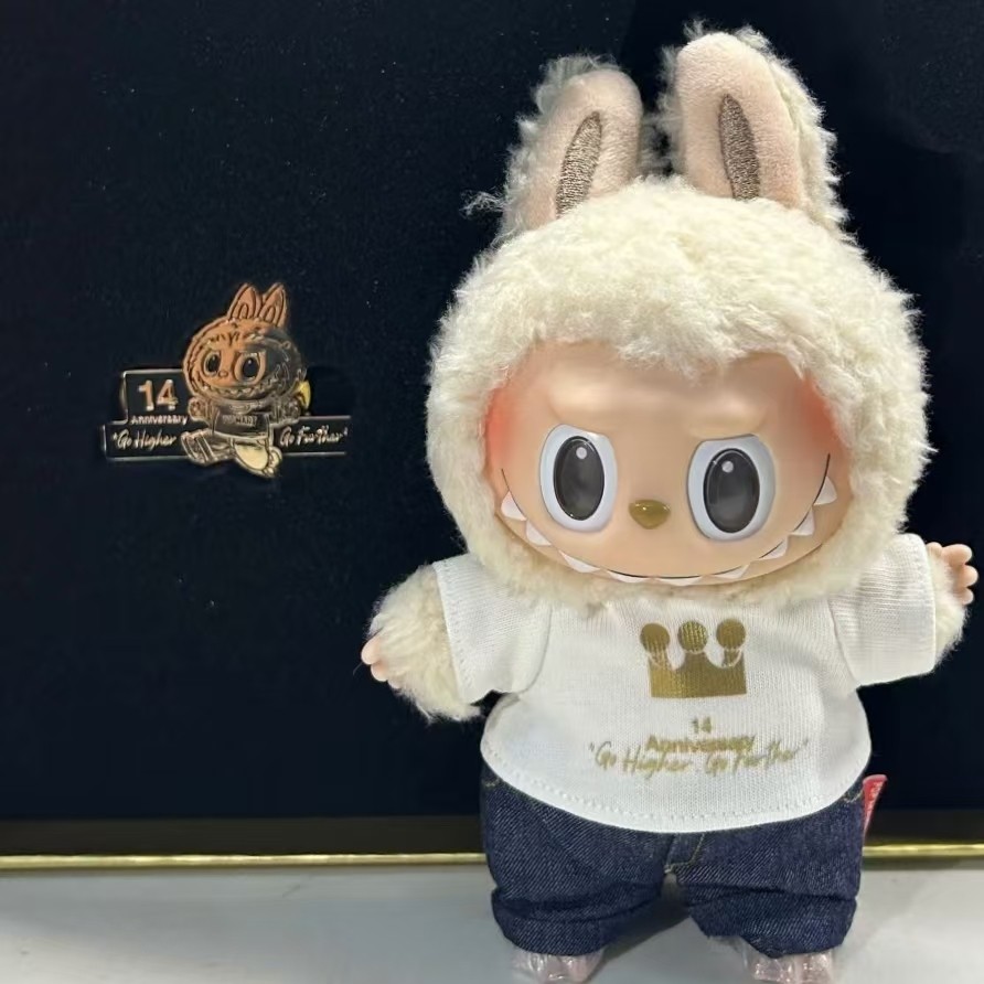 【正版可掃碼 不正包退 】 POPMART  Labubu泡泡瑪特拉佈佈14週年限量版員工禮盒膠臉盲盒毛絨玩具