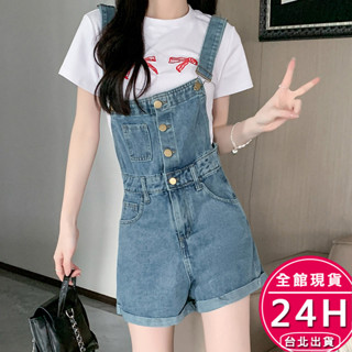 【梨卡】隔日到貨 女裝 吊帶褲 短褲 牛仔背帶 工裝褲 牛仔吊帶褲 夏天連身褲 闊腿熱褲 GA3929【現貨24H】