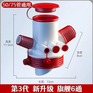 洗手盆廚房下水管六通接頭防臭水槽洗菜池洗碗機淨水器下水道三通