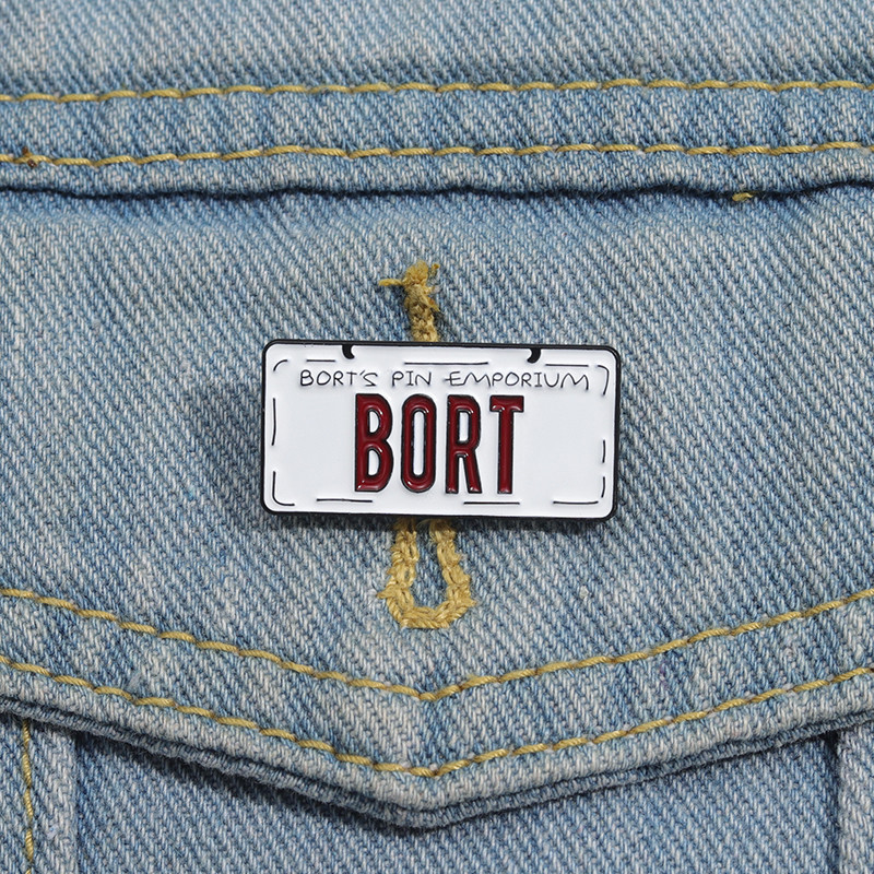 Simpson Bort 車牌徽章文化模因別針 90 年代懷舊喜劇電視卡通胸針首飾配件禮物