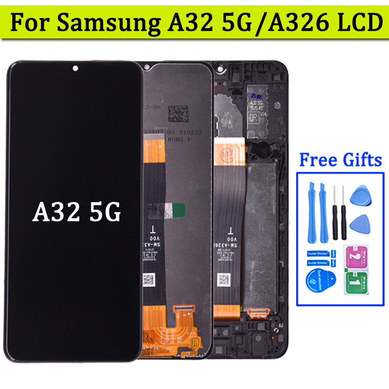 SAMSUNG 6.5" LCD 適用於三星 A32 5G A326 LCD 帶邊框觸摸屏數字化儀 LCD 適用於三星