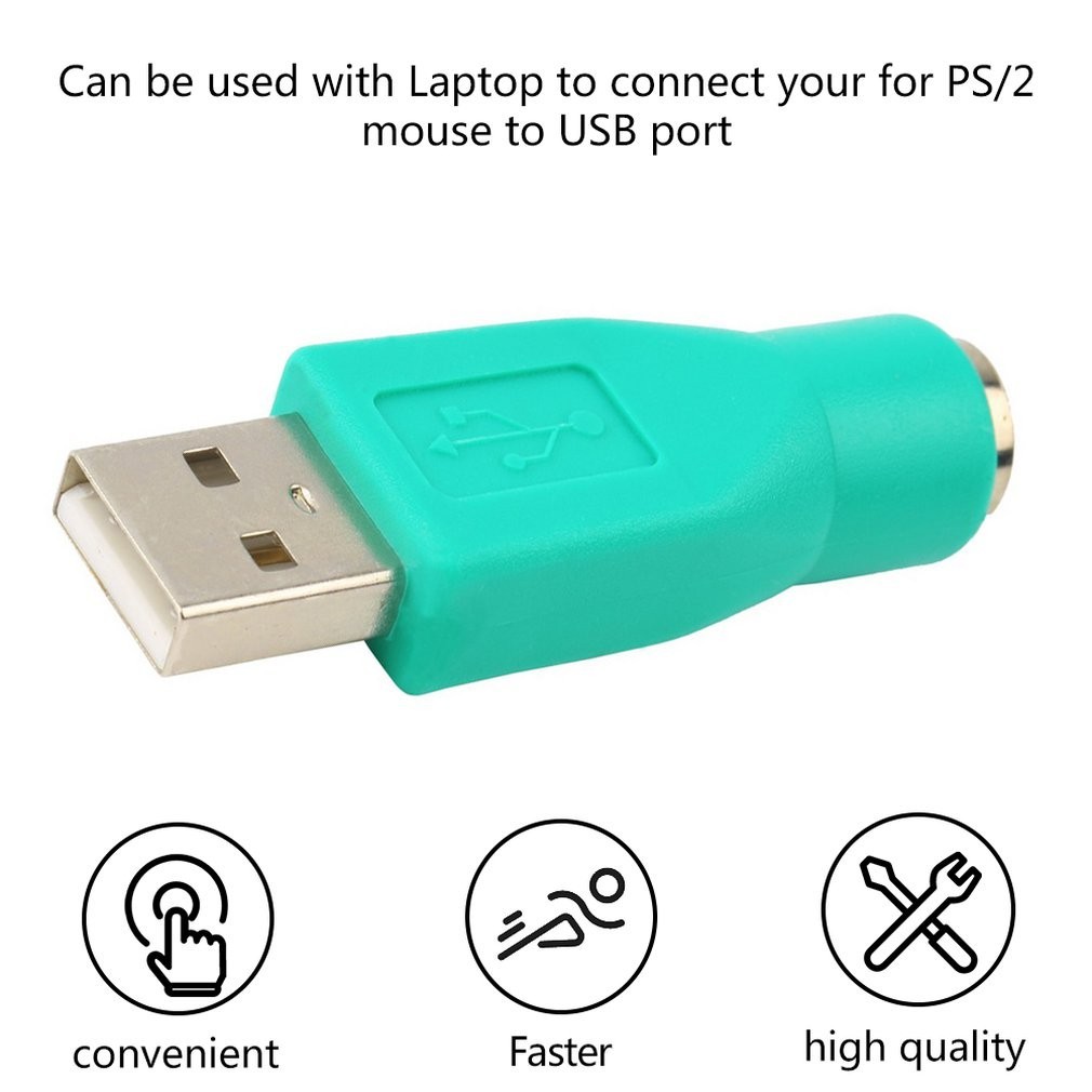 適用於電腦 PC 鍵盤鼠標的 USB 公頭轉 PS2 母頭適配器轉換器