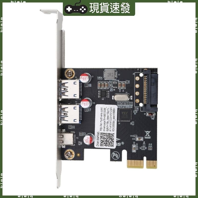 Blala PCIE PCI 適用於 Express 轉 USB 3 1 Type-C 2 端口 USB 3 0 Typ