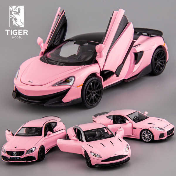 1:32粉色馬丁合金車模仿真賓士捷豹汽車模型擺件聲光跑車玩具車