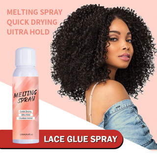 熱賣#Lace glue spray 假髮膠水噴霧跨境現貨易幹蕾絲膠水透明噴霧4mz