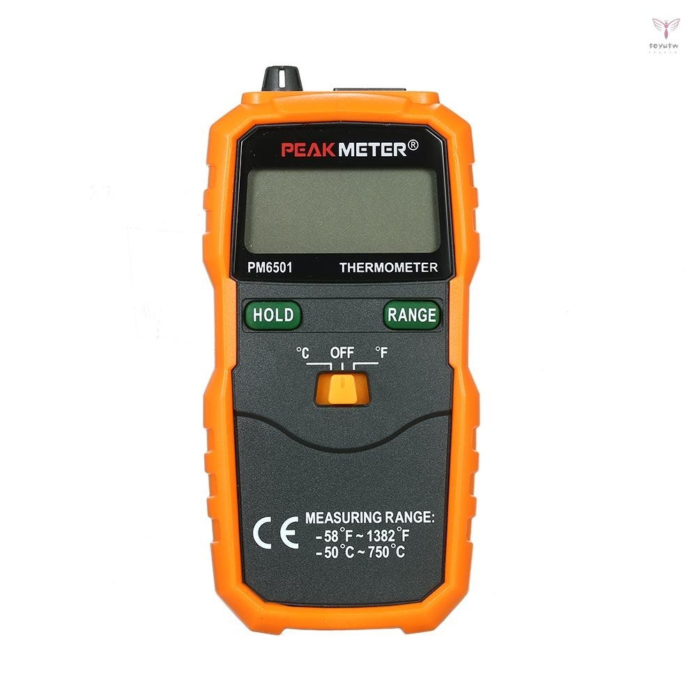 Peakmeter PM6501 LCD 顯示 K 型溫度計熱電偶帶數據保持/記錄數字溫度計