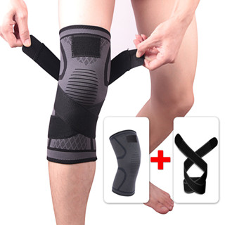 新款加壓帶針織運動護膝羽毛球跑步健身護膝戶外登山護膝