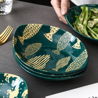 日式盤子 創意盤子 手繪盤子 浮雕盤子 釉下彩盤子 陶瓷盤子 餐具盤子 家用盤子 甜品點心盤子 沙拉水果盤子 橄欖船盤子