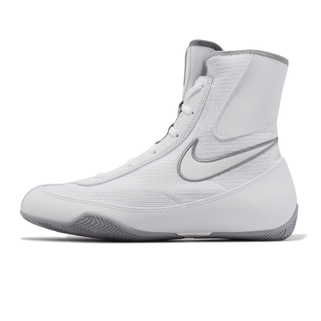 Nike 拳擊鞋 Machomai 白 灰 包覆穩定 專業款 止滑抓地 男鞋【ACS】 321819-110
