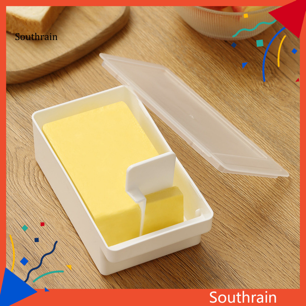 Sou 黃油盒黃油儲存容器 2 合 1 黃油切片盒帶蓋和抹刀非常適合廚房咖啡廳和餐廳使用冰箱存儲的防臭容器