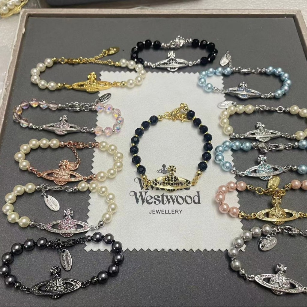 Vivienne Westwood 版本經典土星珍珠項鍊女星球珍珠手鍊個性時尚鎖骨鏈批手飾