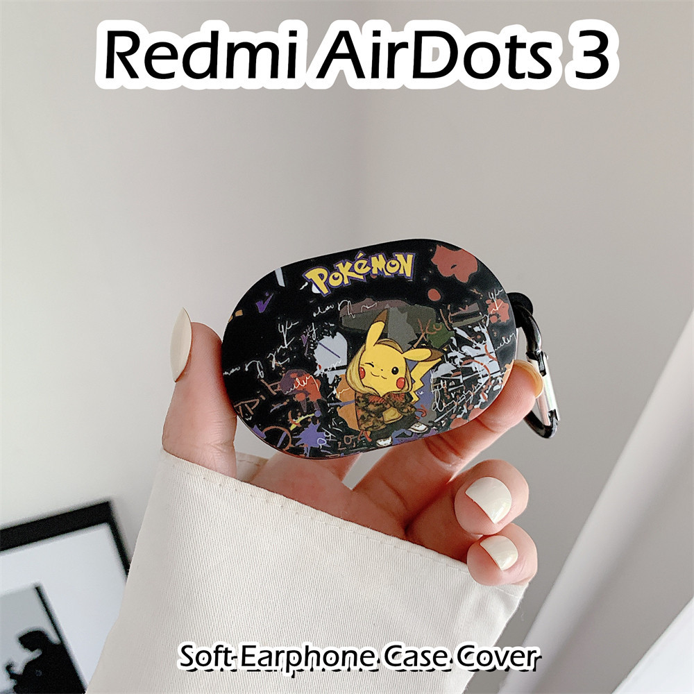 【高品質】適用於 Redmi AirDots 3 手機殼搞笑卡通圖案 TPU 軟矽膠耳機殼外殼