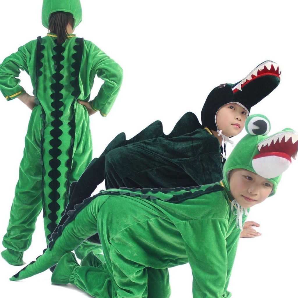 兒童/成人舞臺表演服 親子互動 卡通動物造型 鱷魚表演服