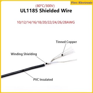 Ul1185屏蔽線單芯28awg ~10AWG信號線通道音頻電子耳機線PVC絕緣