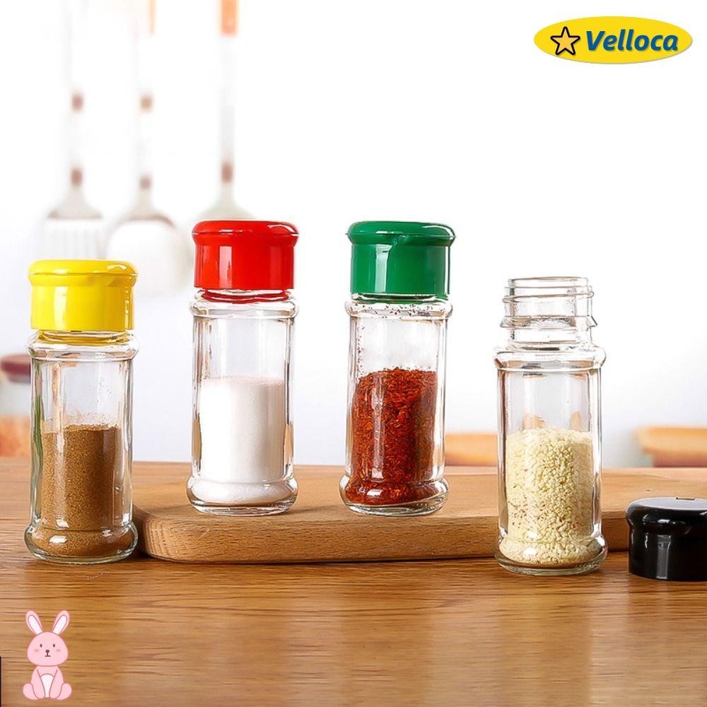 VELLOCA1香料儲存罐,品種用途透明調味瓶,新建80ML/100ML玻璃瓶身調味罐廚房