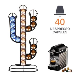 «咖啡膠囊架» 現貨 40粒仙人掌適用nepresso膠囊咖啡架電鍍鐵收納架展示架2021