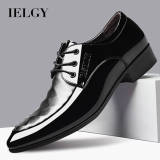 IELGY 大碼皮鞋男士商務正裝鞋男士休閒婚鞋