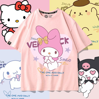 兒童短袖 hellokitty庫洛米聯名T恤女短袖三麗鷗玉桂狗美樂蒂短袖夏季衣服 女童衣服 女童上衣