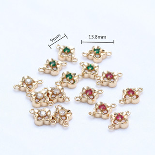 宏雲Hongyun-tc- (10pcs)工廠diy飾品配件鋯石雙圈連接件手鏈項鍊吊墜掛件配飾雙環連結器
