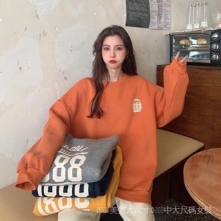 加絨寬鬆圓領長袖衛衣女潮2023秋季新款韓版學生外套上衣女裝批髮
