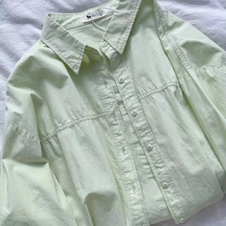 簡約襯衫上衣外套長袖襯衫女內搭外穿[S320]春日粉色純棉打底襯衫女春裝2024新款襯衣小個子寬鬆內搭上衣外套