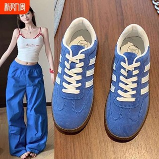 德訓鞋女 德訓鞋 芭蕾鞋 芭蕾運動鞋 芭蕾舞鞋 芭蕾老爹鞋 芭蕾德訓鞋 芭蕾風鞋 復古藍色德訓鞋女2025春秋新款休閒百