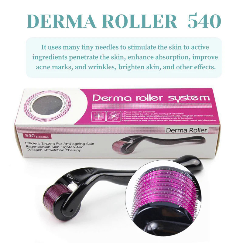 540 Derma Roller Roller Titanium Beard Hair Roller 用於頭髮鬍鬚生長防
