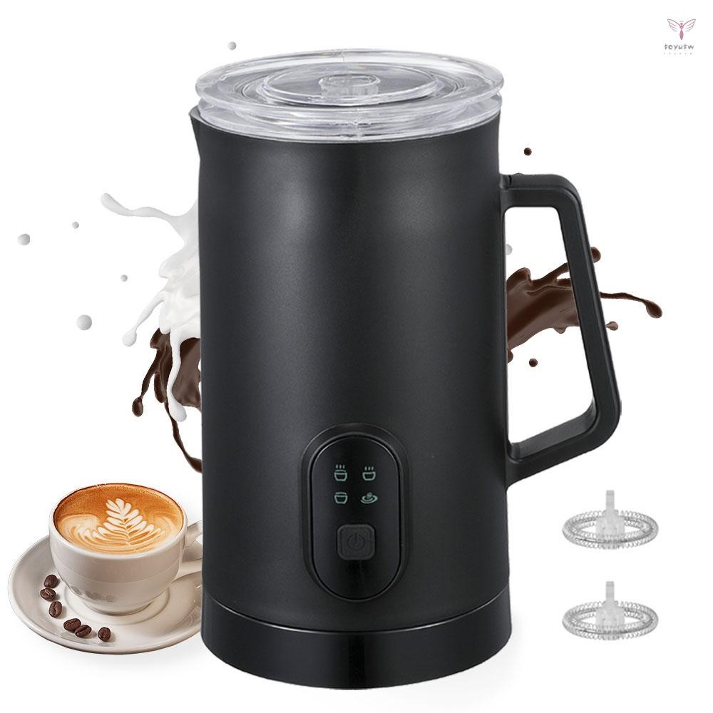 電動奶泡器 400W 580ml/19.61oz 冷熱奶泡器靜音操作 4 合 1 自動防滑不銹鋼咖啡機咖啡拿鐵卡布奇諾熱