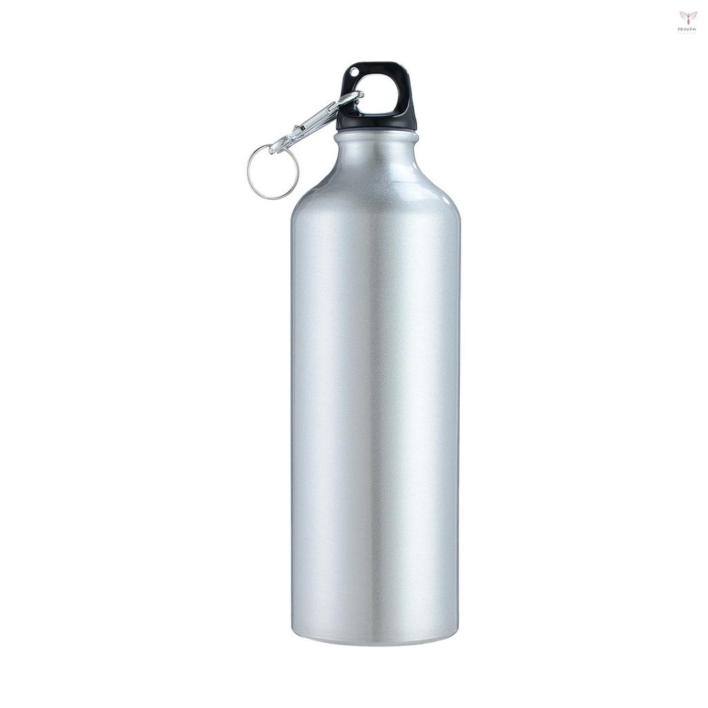 Uurig)750ml 水瓶帶登山扣便攜式鋁製水瓶可重複使用防漏水壺,適合遠足旅行戶外運動健身房健身