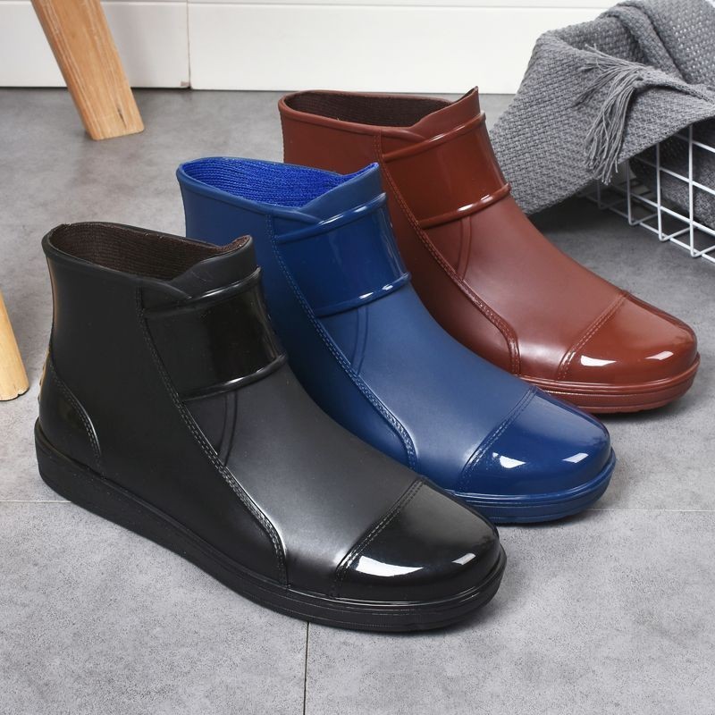 雨鞋男款短筒一件式新款潮流雨鞋廚房工作水鞋防滑防水膠鞋wtt2024425