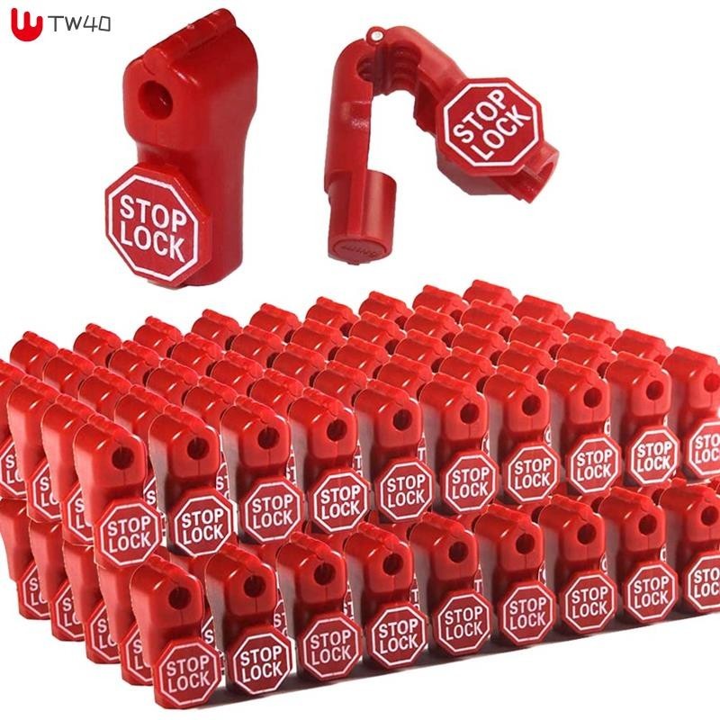 釘鉤鎖止動鎖 100 件塑料紅色止動鎖防盜鎖零售銷鉤安全展示掛鉤鎖