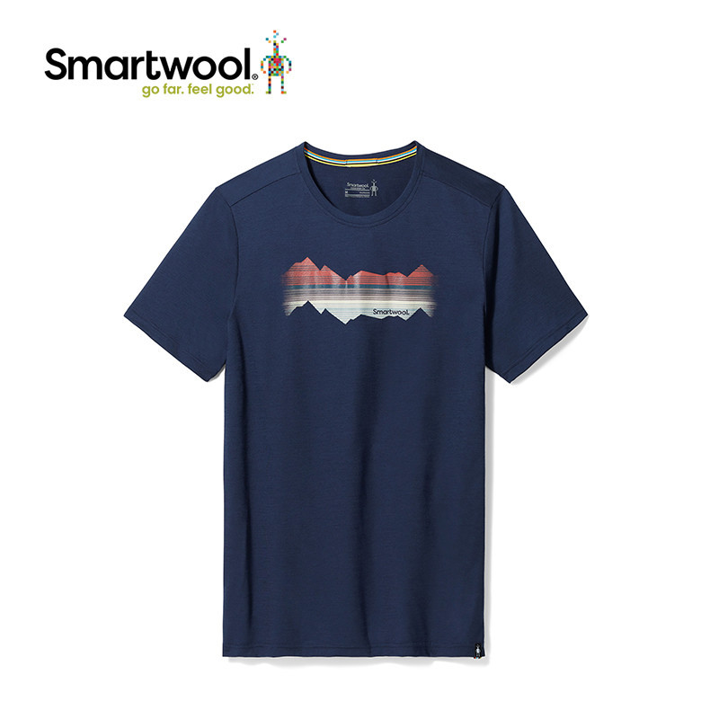 新款smartwool男女運動短袖純棉印花t恤短袖