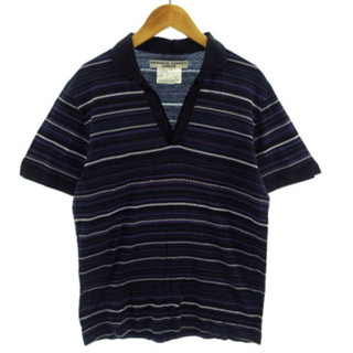 KATHARINE HAMNETT LONDONpolo衫 襯衫橫條紋 黑色 紫 藍色 白色 日本直送 二手