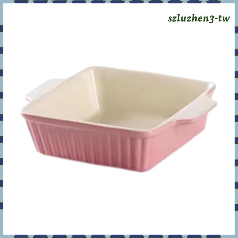 [SzluzhenfbTW] 陶瓷烤盤砂鍋菜用於烤箱服務托盤大烤寬麵條鍋深用於烤箱烹飪日常使用餐廳
