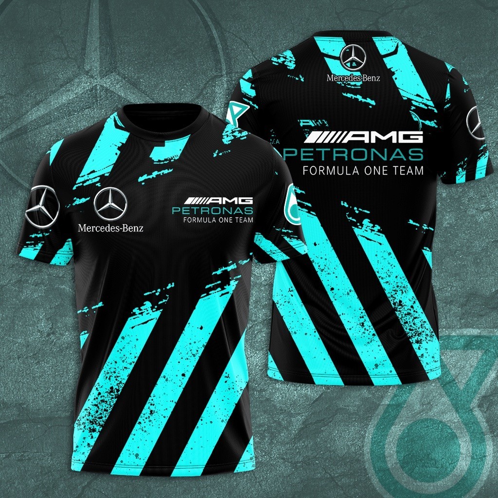 熱!! Mercedes F1 AMG Petronas AOP 3D T 恤男士真粉絲尺碼 S-6XL