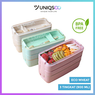 Uniqsoo 3 層午餐盒高級 3 層 900 毫升 BPA 免費紀念品禮籃 FH023