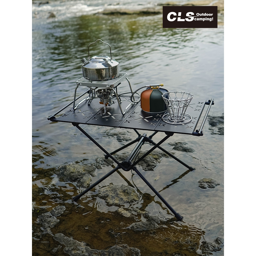 CLS戶外摺疊戰術桌輕量IGT爐架桌便攜摺疊桌露營車用野餐鋁板桌子