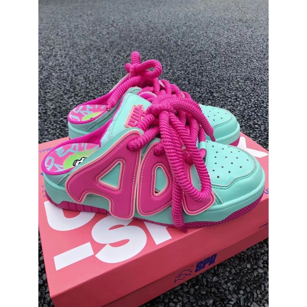 新品 特惠 現貨 2024年「藍莓冰沙」新品原創半拖系列原創男女款嘻哈滑板麵包涼鞋