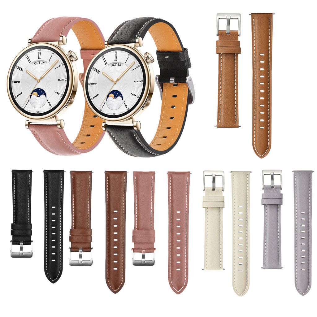 18 毫米時尚皮革錶帶適用於華為 Watch GT 4 GT4 41 毫米 Realme 錶帶 2