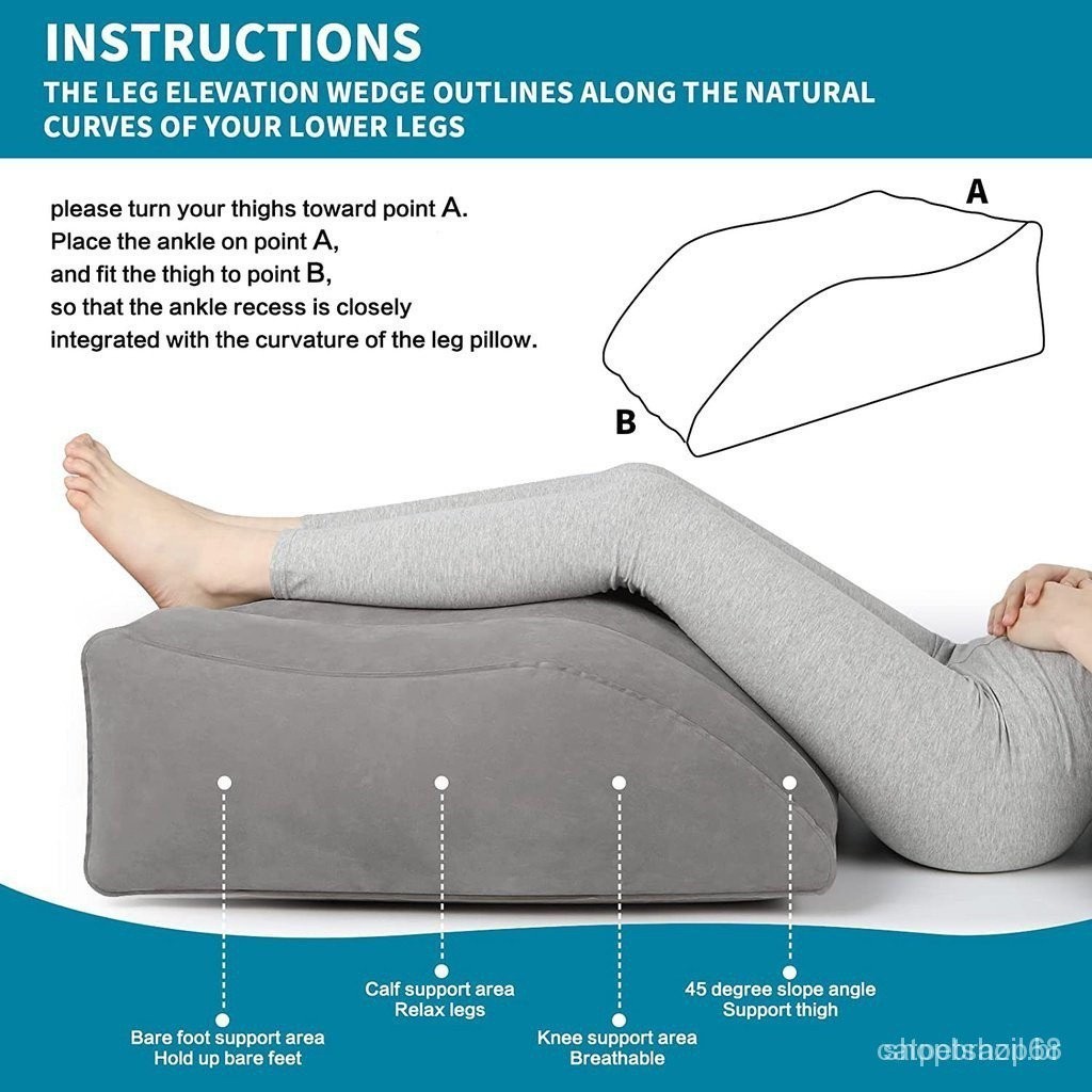 Pvc 便攜式楔形枕頭護膝腳枕高架腿枕旅行野營睡覺充氣腿枕