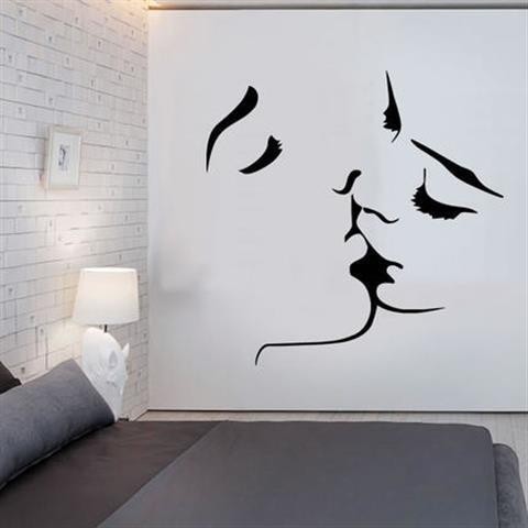 【限時特賣】ins風情侶親吻溫馨浪漫牆貼紙創意房間佈置臥室床頭裝飾牆壁貼