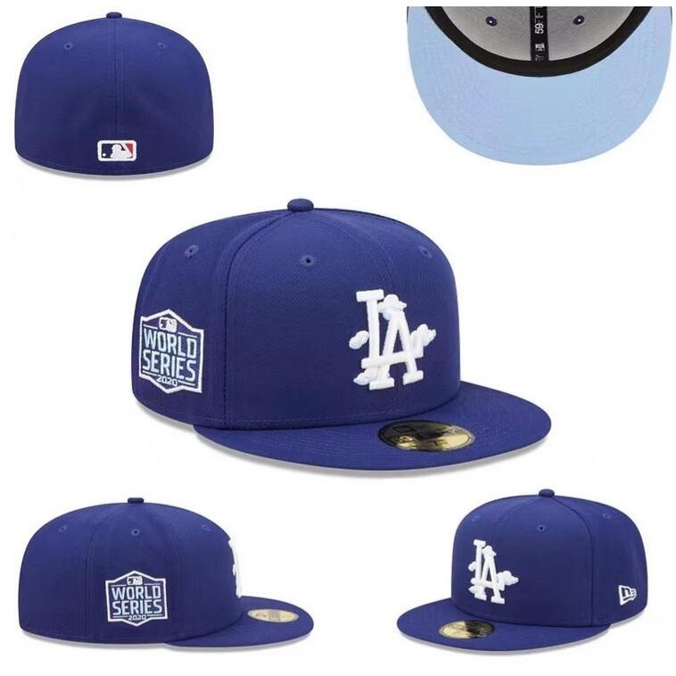 太陽帽休閒風格時尚全密封 MLB Team LA 刺繡標誌中性棉質休閒 SIZE CAP W899