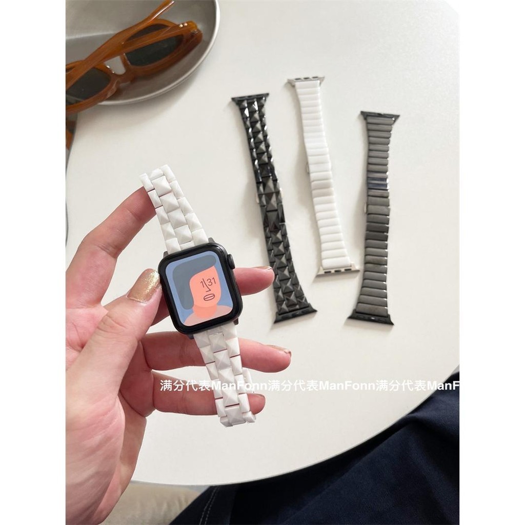 小蠻腰陶瓷錶帶 高級感氣質 適用 Apple Watch 9 8 7 6 SE 42 45 44 49mm 蘋果手錶帶