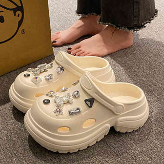 洞洞鞋 厚底洞洞鞋 crocs 洞洞鞋 洞洞鞋女款夏季新款一件式防臭防滑輕便外穿沙灘包頭涼拖鞋女護士鞋